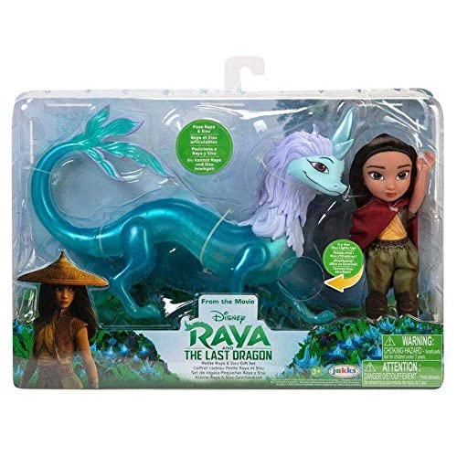 Raya Doll - 6Inch Petite + Sisu Dragon Figure - ColorChanging Lights