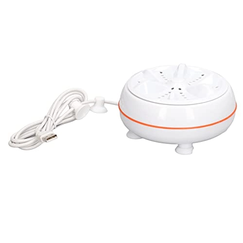 USB Power Supply Mini Washer, Deep Decontamination White Turbine Wash Machine Intelligent Working Chip System 50 Seconds Reverse Circle for Dorm