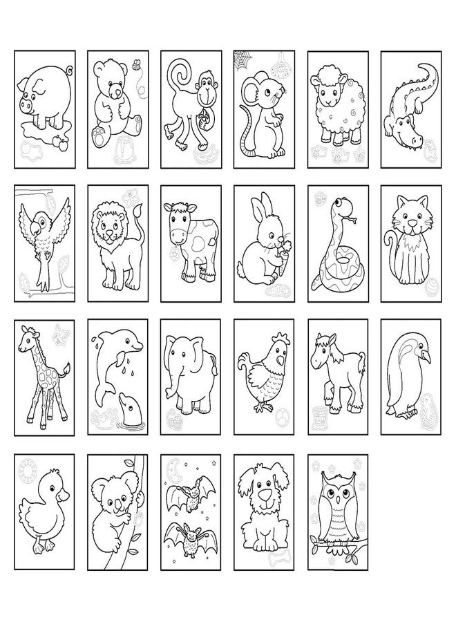 Animals Sticker Colouring Book + 1 to 20 Numbers Sticker Colouring Book - 3 to 7 Years