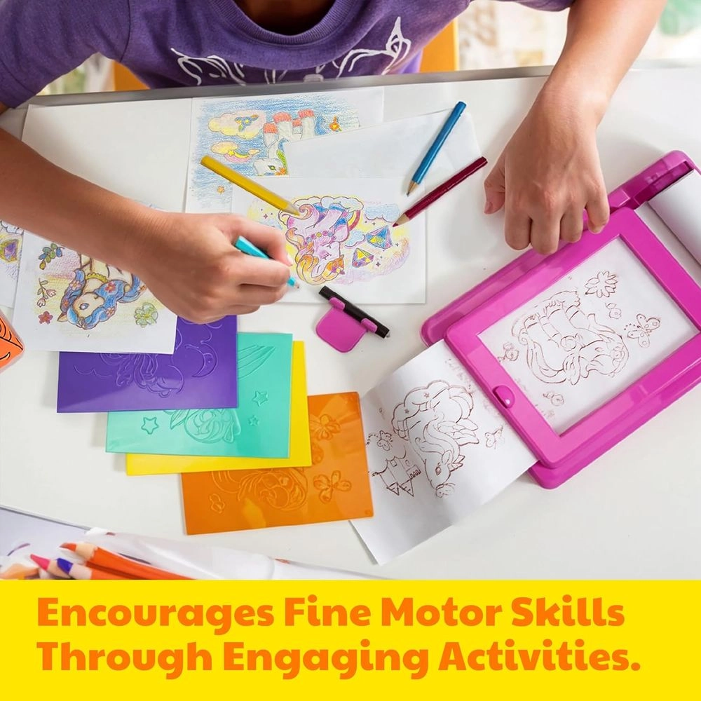 KidzMaker Unicorn Rub Art Studio Craft Kit - 4+ years 11 pcs