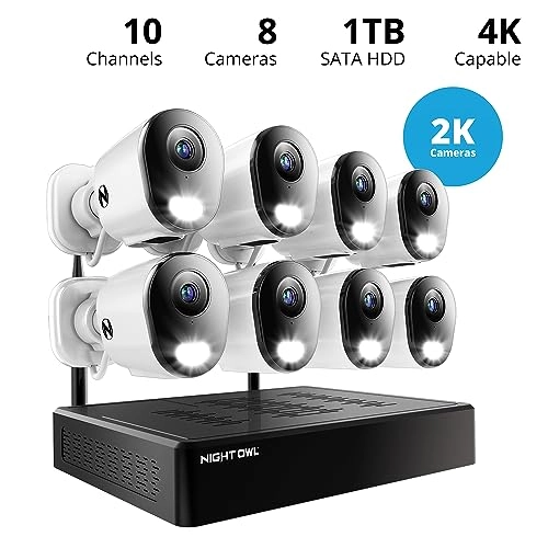 10 Channel Bluetooth Home Security Camera System - (8) 2K