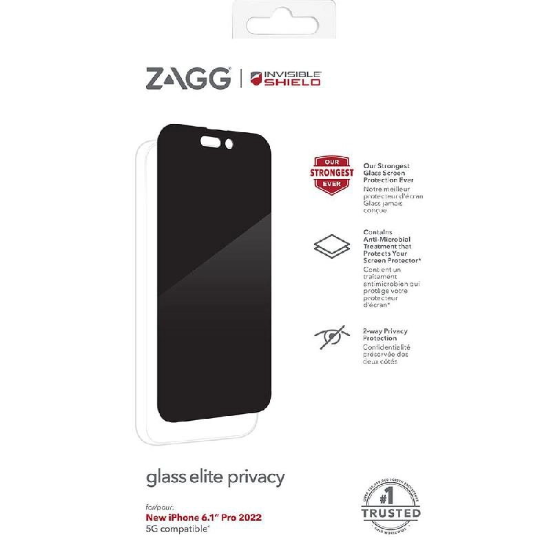 ZAGG Privacy Tempered Glass Screen Protector for iPhone 14 Pro