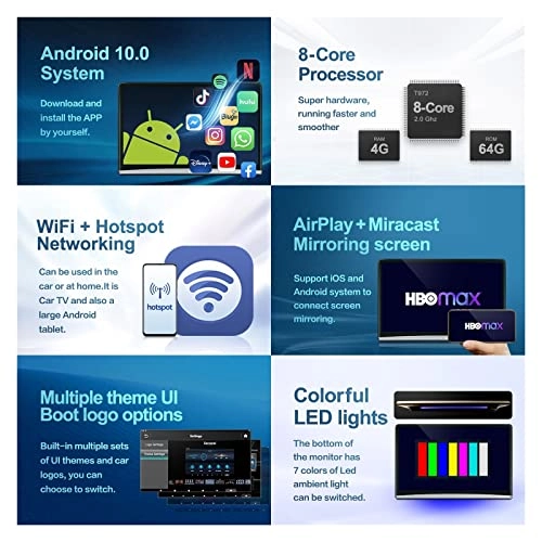 Car Headrest Video Players - 4K 13.3 inch