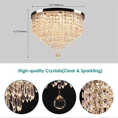 Modern Crystal Chandelier - 3500K non-dimmable