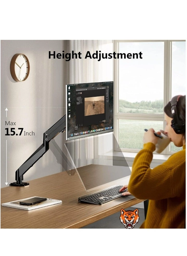 Single Monitor Mount - Gas Spring Full Motion 17-27 Inch