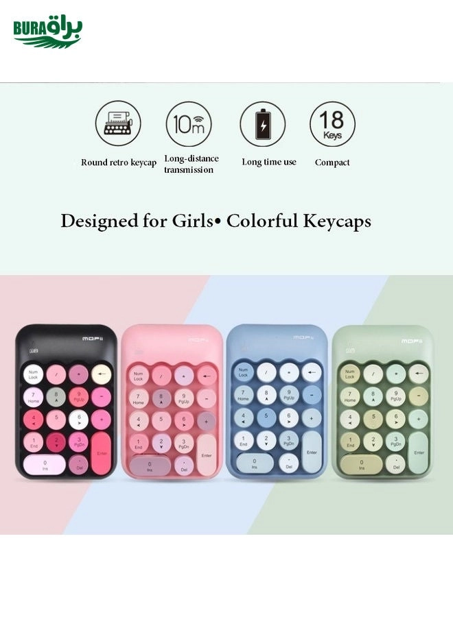 Mini 2.4G Wireless Numeric Keypad - 18 keys 10 meter AAA