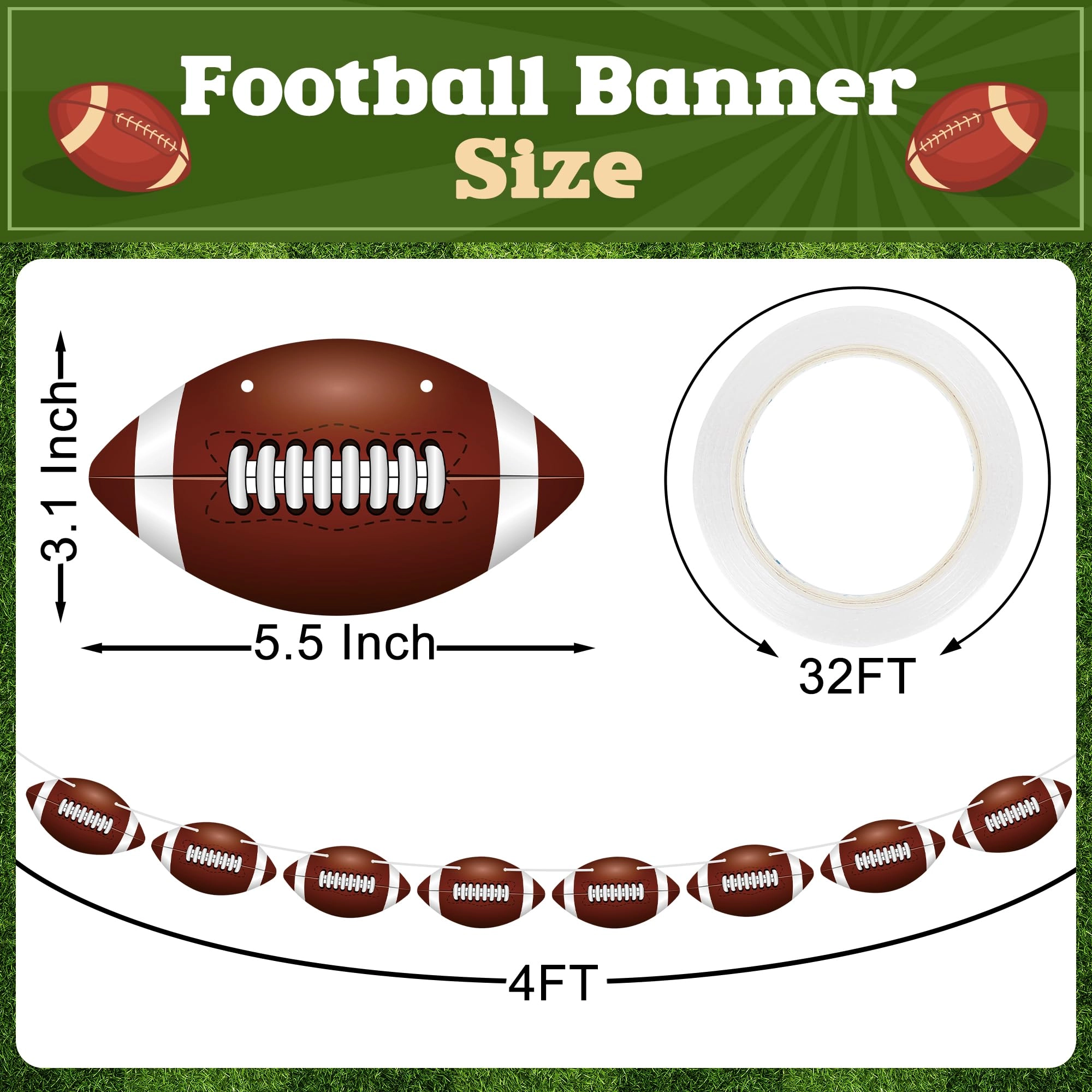 Football Banner - 4 Pack Football