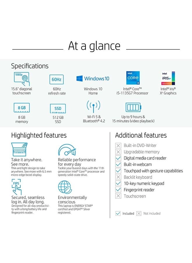 DY Series 15-dy2152 383H1UA#ABA - 16'' Core i5-1135G7 16GB DDR4 512GB SSD