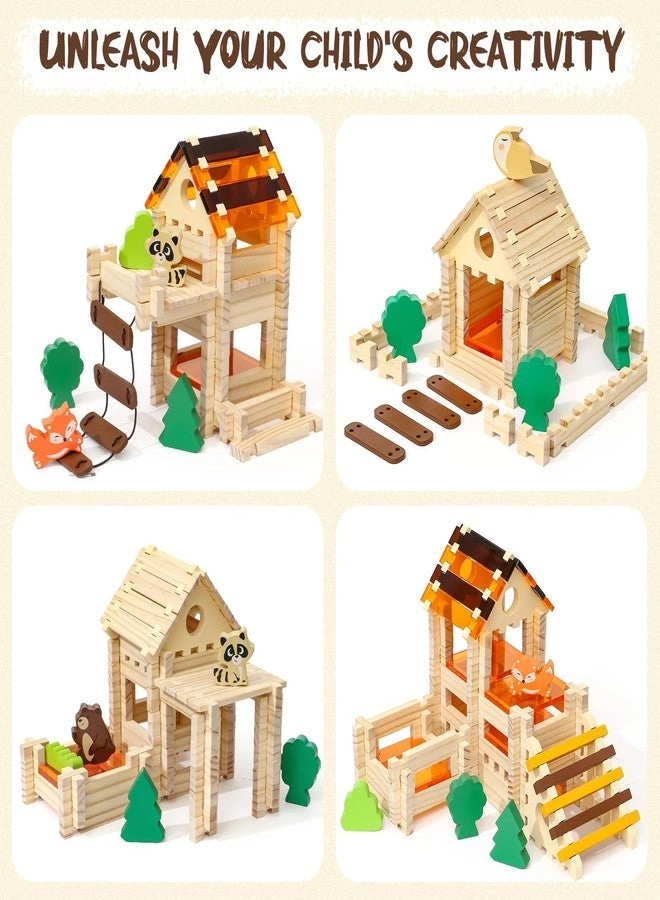 Wooden Building Blocks - Animals 167 pcs