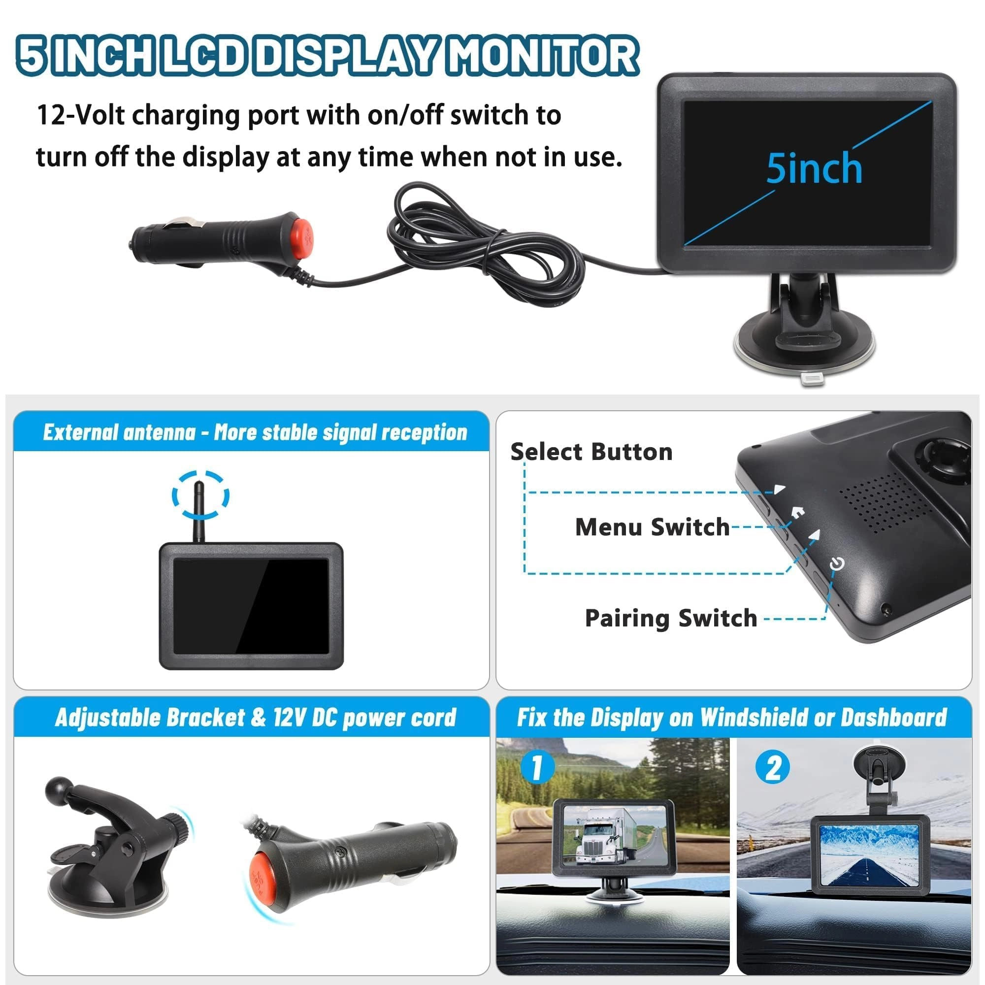 Wireless WiFi Magnetic Hitch Backup Camera - Night Vision 1080P
