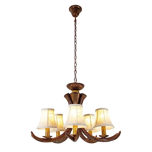 Deer Antler Style 5-Light Chandelier - 65cm Diameter x 50cm Height E12 Base