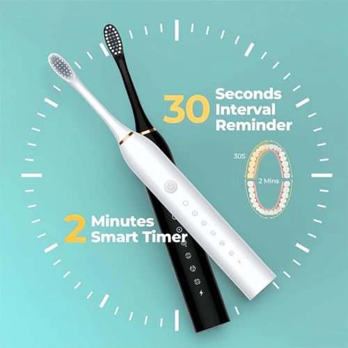 Sonic Electric Toothbrush - 42,000 VPM 4 Brush Heads 2 Pack