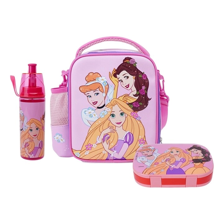 Disney Princess Printed Lunch Bag + Lunch Box + Water Bottle