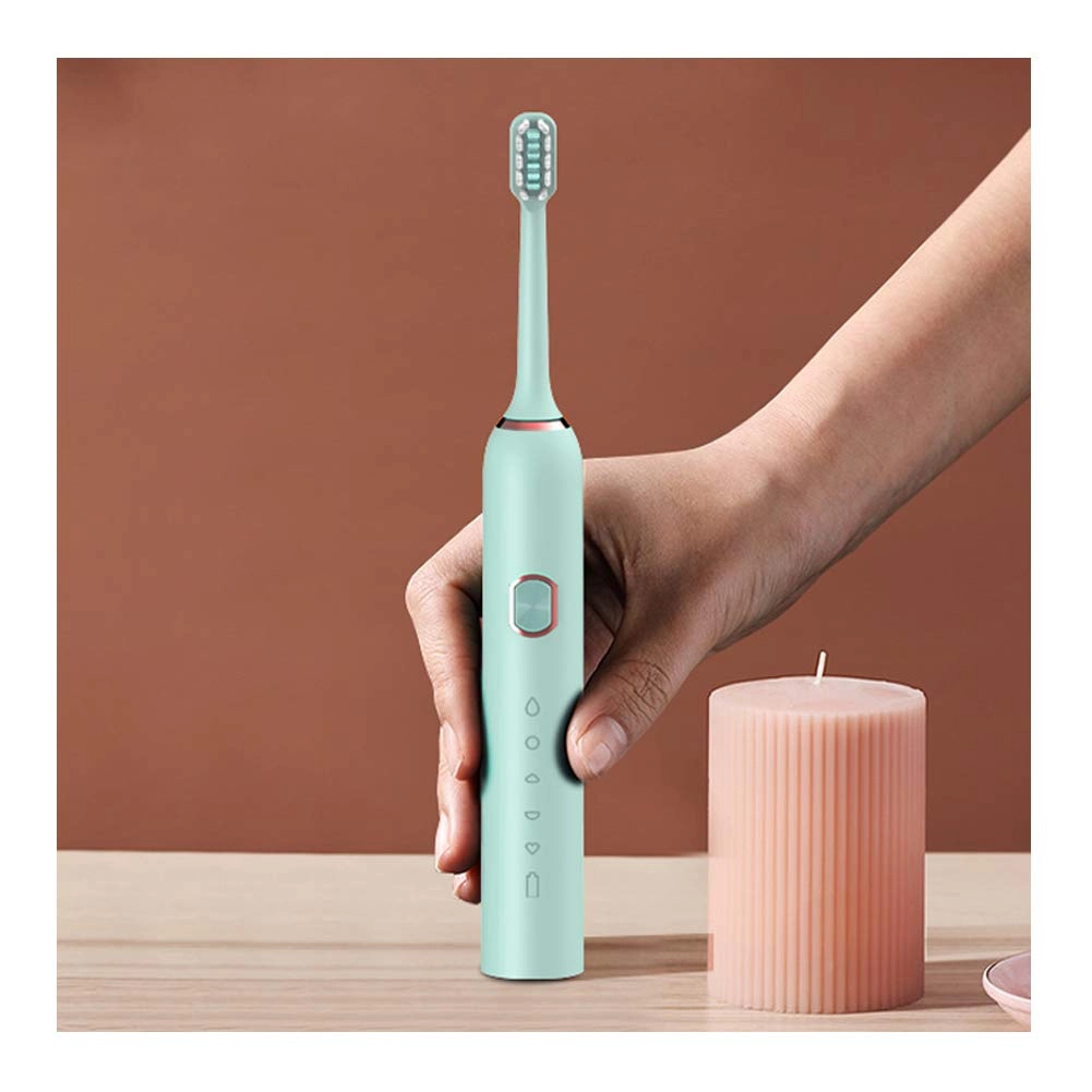 Sonic electric toothbrush - USB rechargeable 6 modes 4 brush heads