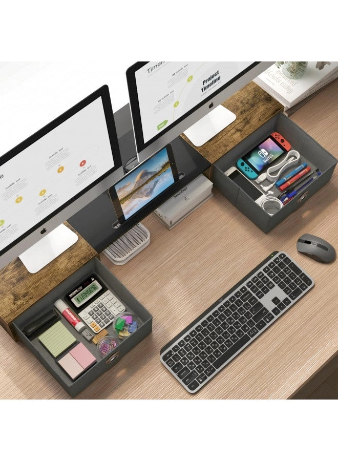 WESTREE Monitor Stand Riser - Dual Wood and Steel