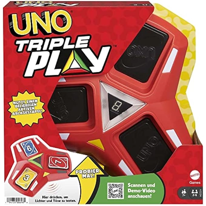Mattel Games UNO Triple Play - Multilingual, Spanish, Unqualified 7 years and up 114
