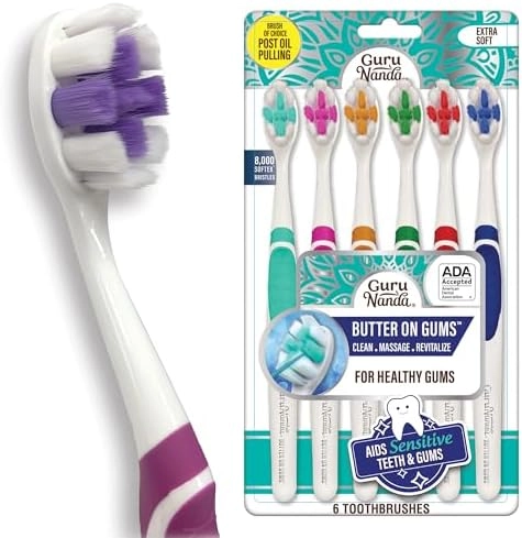 GuruNanda Butter On Gums Toothbrush - Ultra Soft 6-Piece Pack