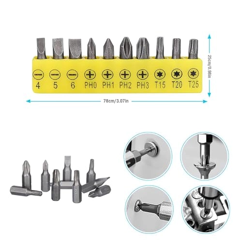 Angle Screwdriver Attachment Set - 14-Piece 1/4 Inch Hex Shank