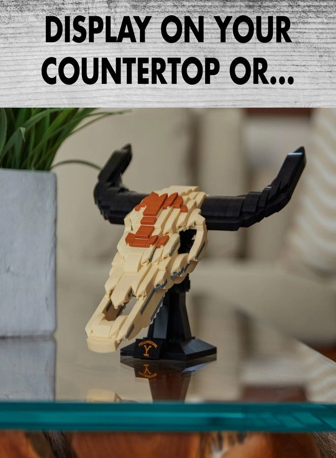 Yellowstone TV Show Cow Steer Skull Brick Building Set - 563 pcs