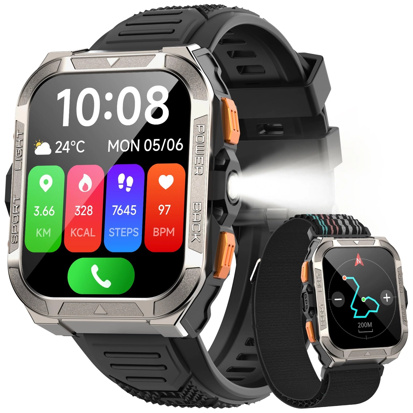 IOWODO Military Smartwatch GPS