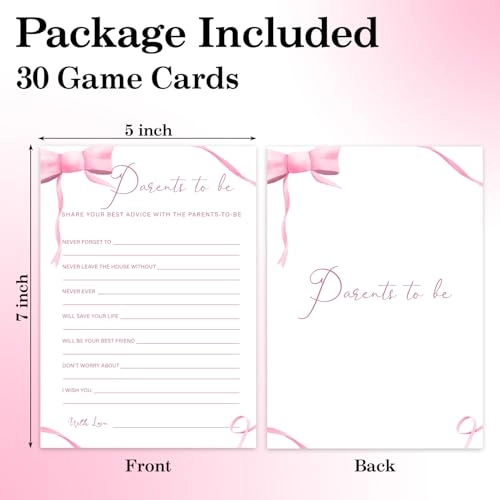 Baby Shower Games Cards - Adult 30 game cards