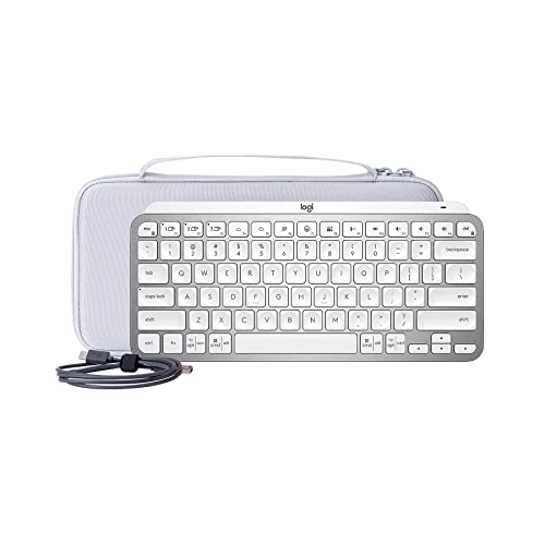 Hard Carrying Case Compatible with Logitech MX Keys Mini - White