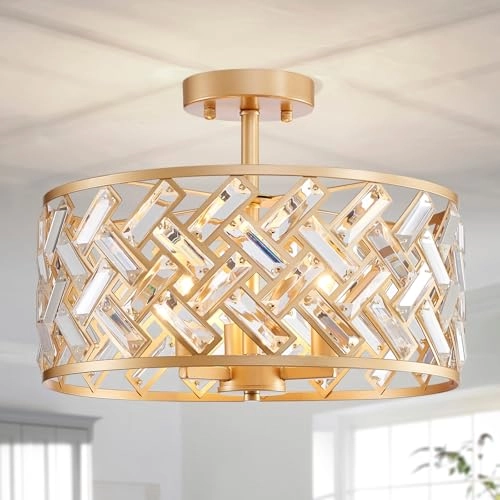 Crystal Ceiling Light - D39 x H28.5 cm E14 base 3 Lamps