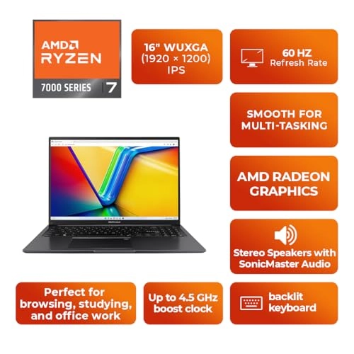 Vivobook 16 M1605YA - 16'' Ryzen 7-7730U 8GB DDR4 512GB SSD