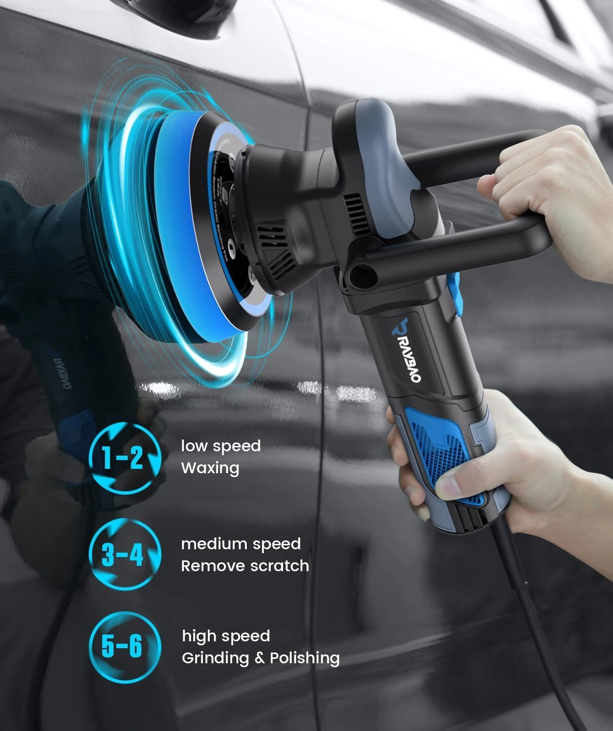 Dual Action Car Polisher - 900 Watts 5/6-inch