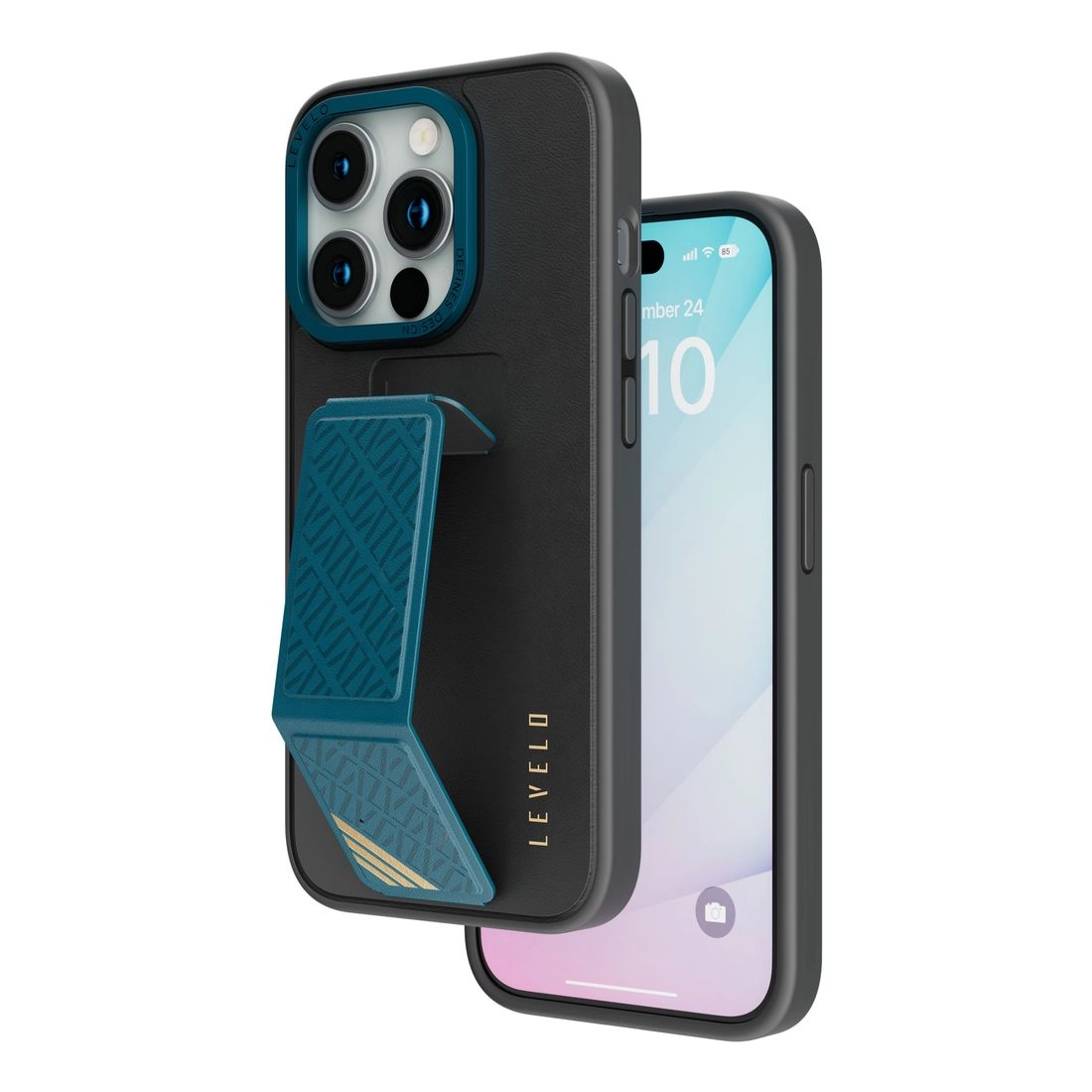 LEVELO Morphix Grip-Stand Case for Apple iPhone 15 Pro Max