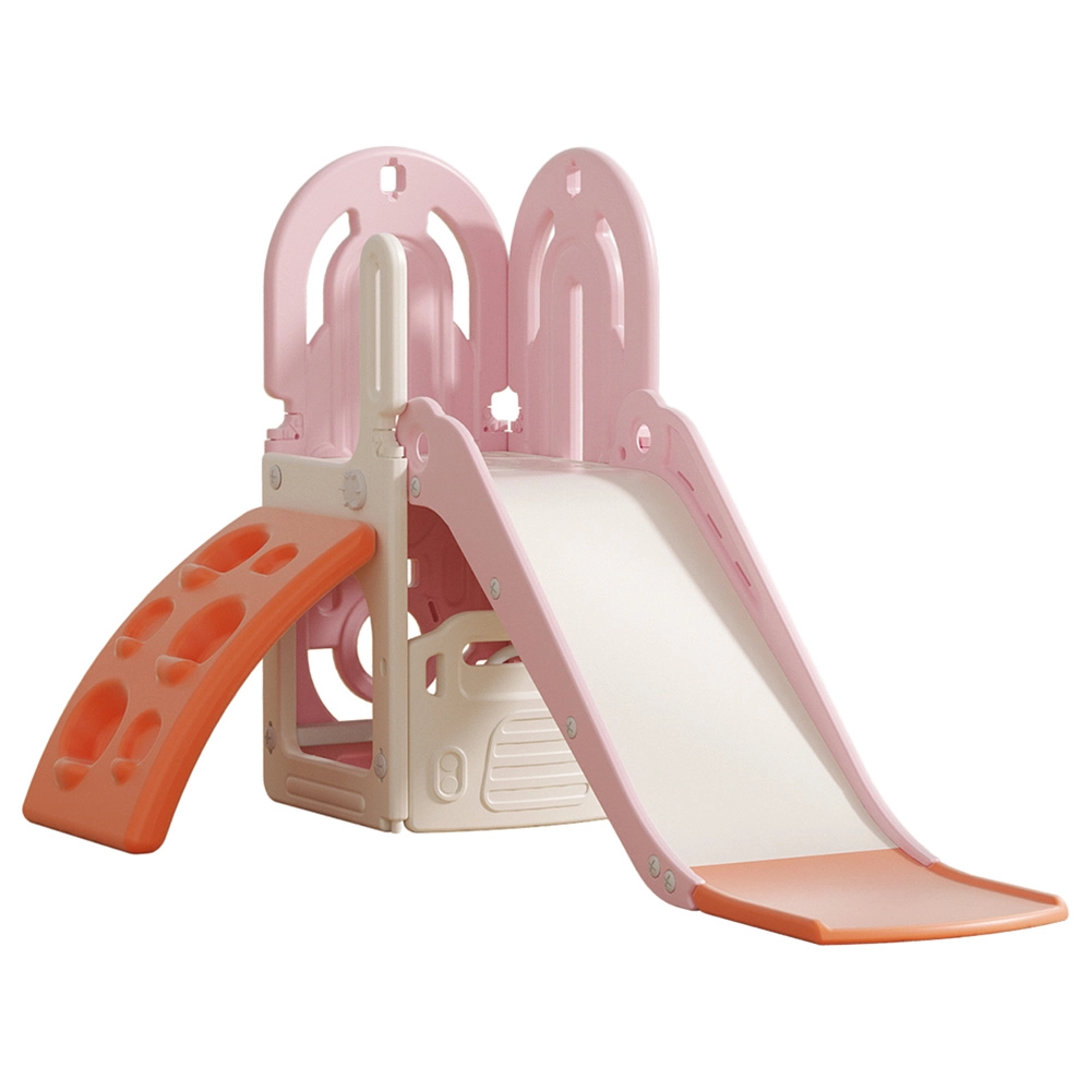 Lovely Baby Slide with Climbing Wall & Basketball Hoop - Suitable for 3 years and above 161 x 80 x 102 cm