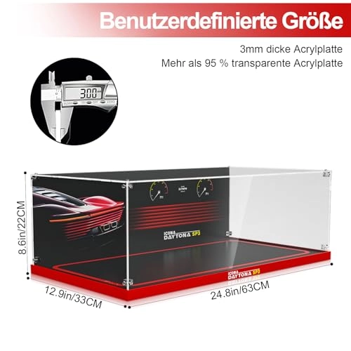 Acrylic Display Case - Ferrari Daytona SP3 for LEGO 42143
