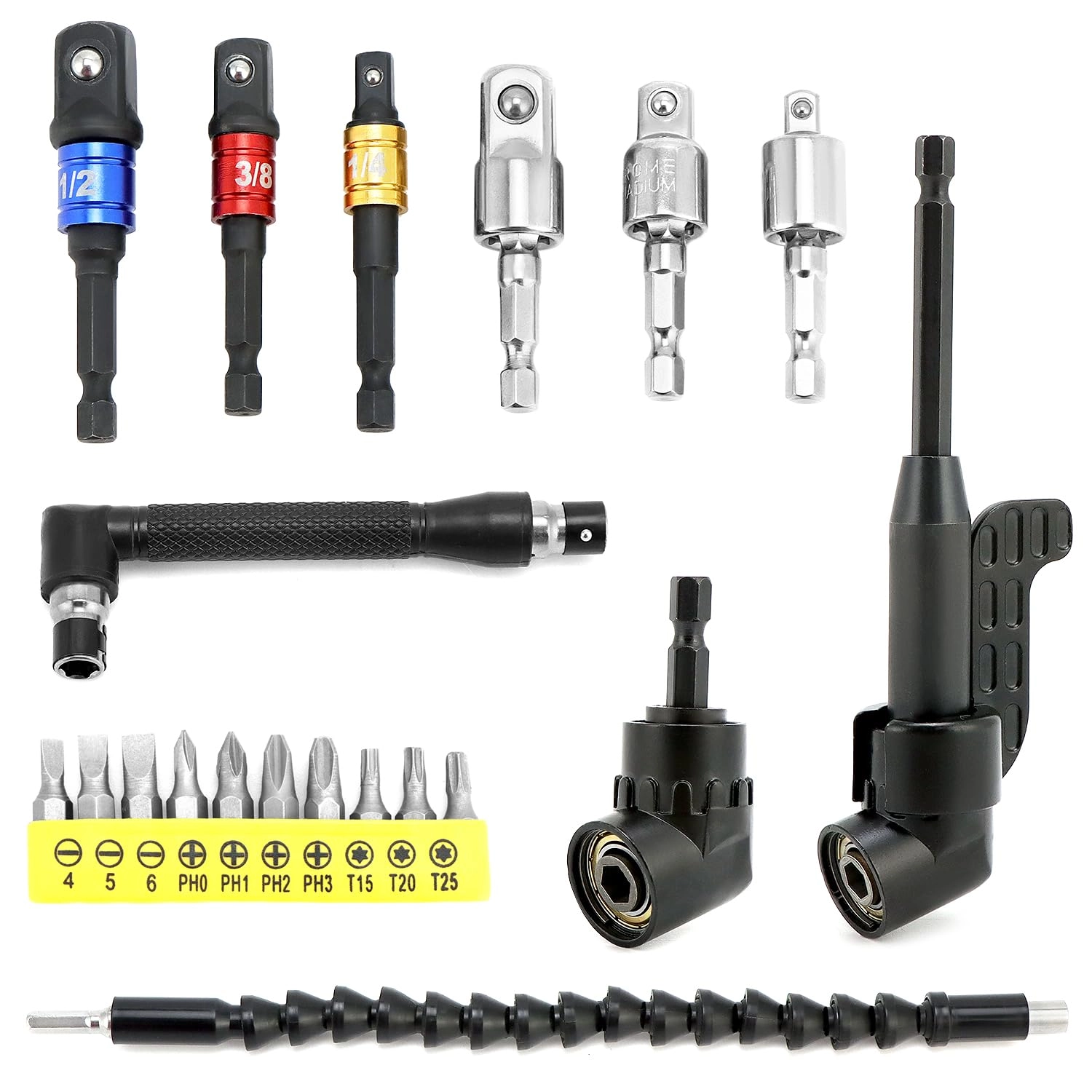 QWORK Angle Wrench Set - 20 pieces 105°