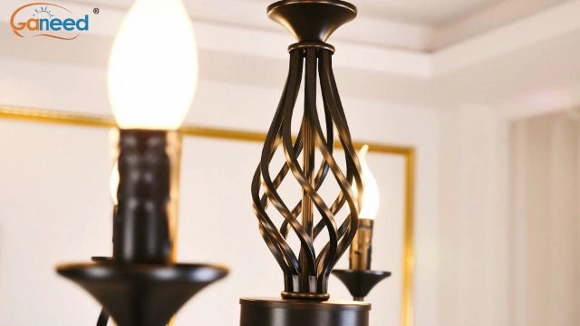 8-Light French Country Crystal Candle Chandelier - 35.4"/90cm