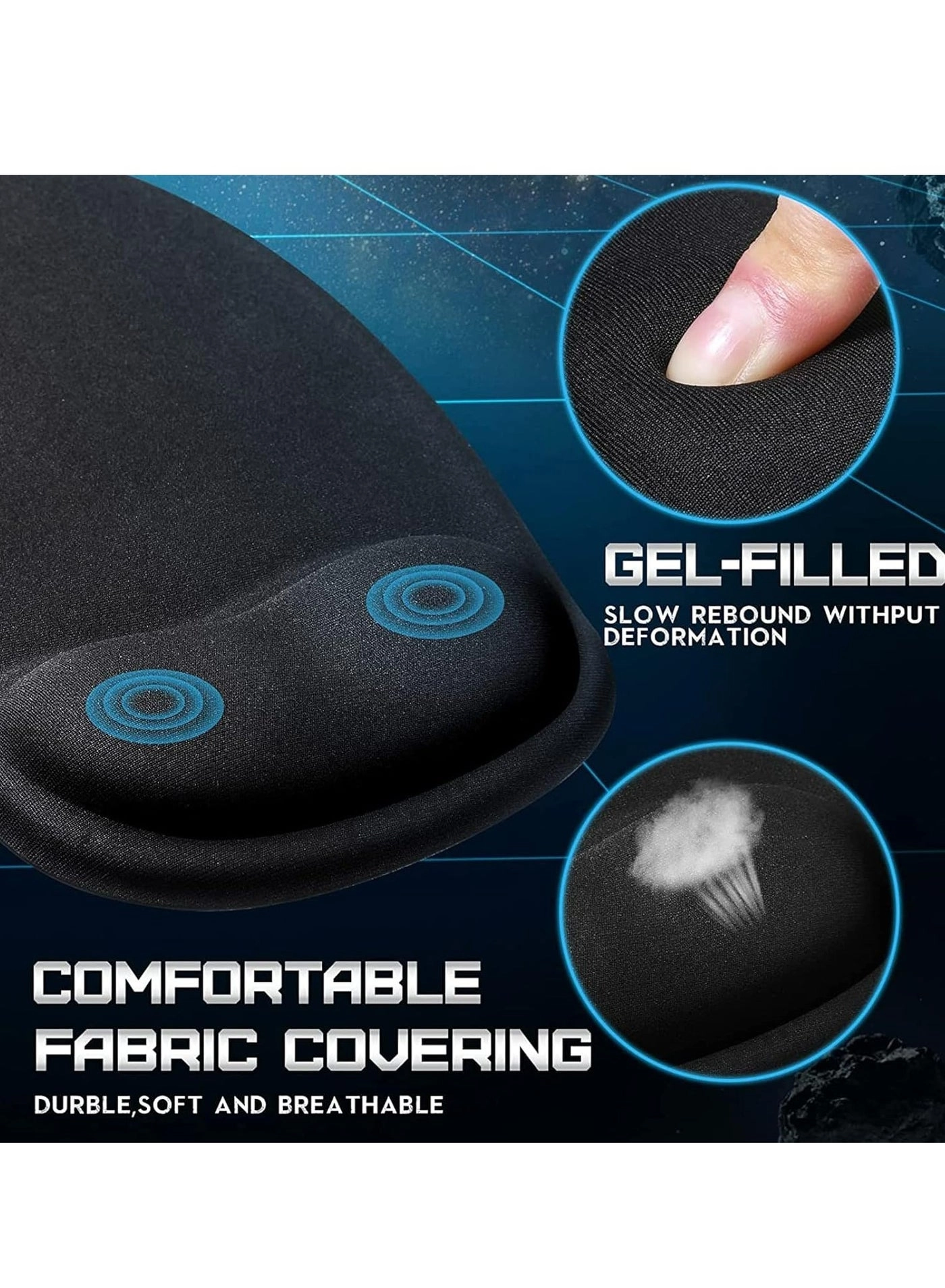 W089 - Lycra Ergonomic Mouse Pad