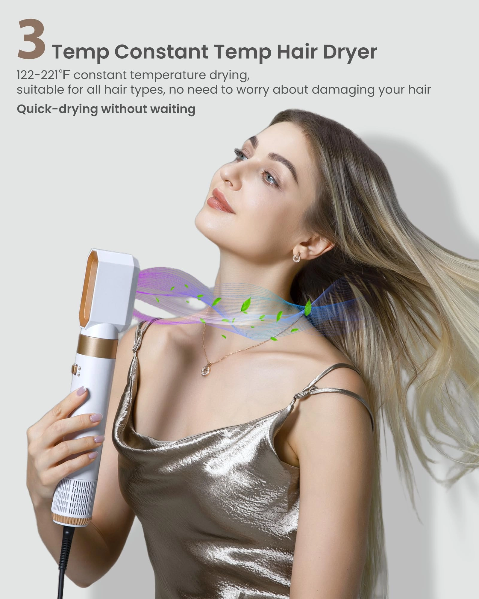 Hair Dryer Brush 6 in 1 - 110000 RPM Gold