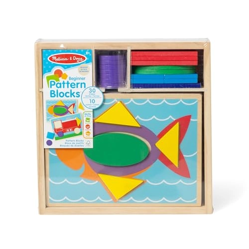 Wooden Pattern Blocks - 3+ 30 pieces