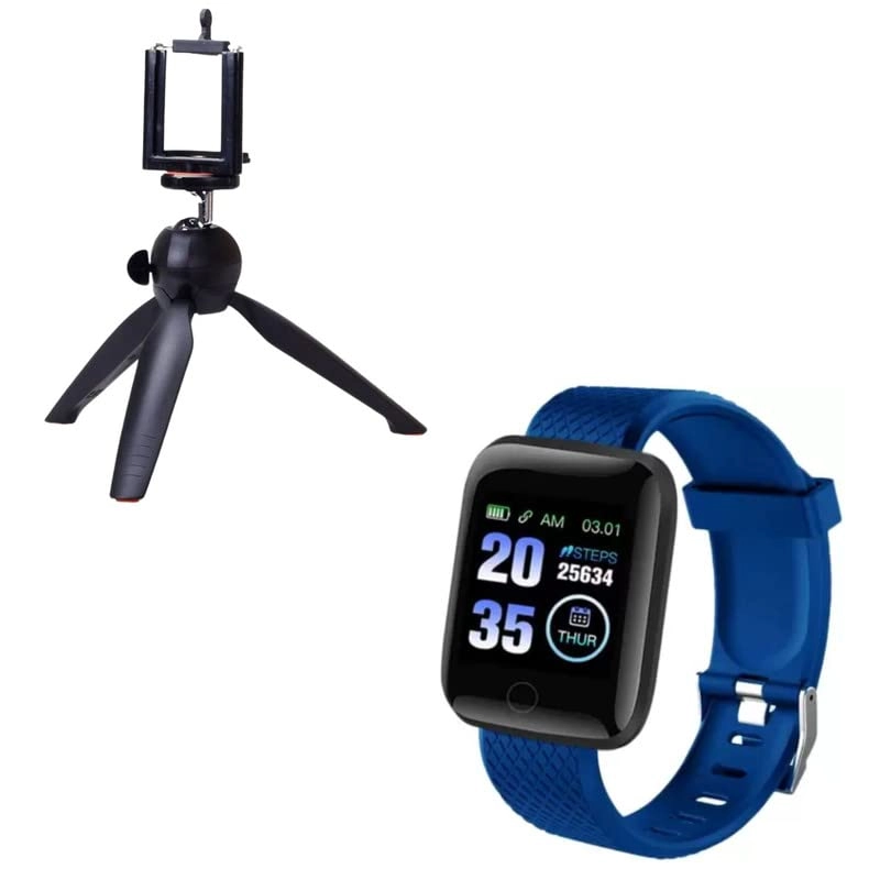 228 Mini Tripod - Flexible Portable + D20 SmartWatch - Heart Rate Blood Pressure Monitor 1.3-inch