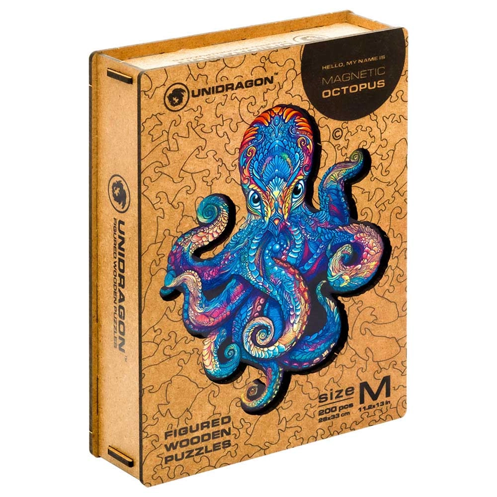 Unidragon Magnetic Octopus Wooden Puzzle (4107390-OCTOPUS_M) - 200 pcs
