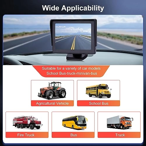 Reversing Camera - Night vision wired + Monitor - 4.3 Inch 1024 x 600