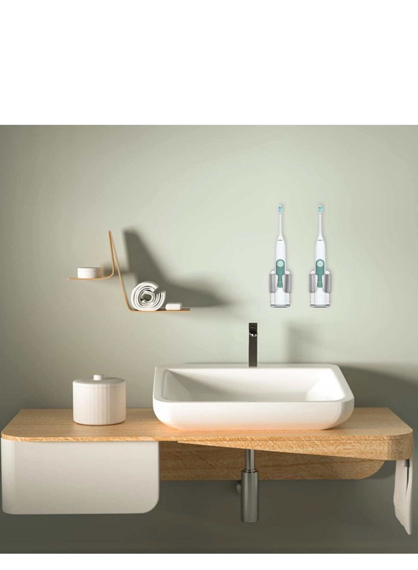 Toothbrush Holder - Stainless Steel Wall Mounted Pack