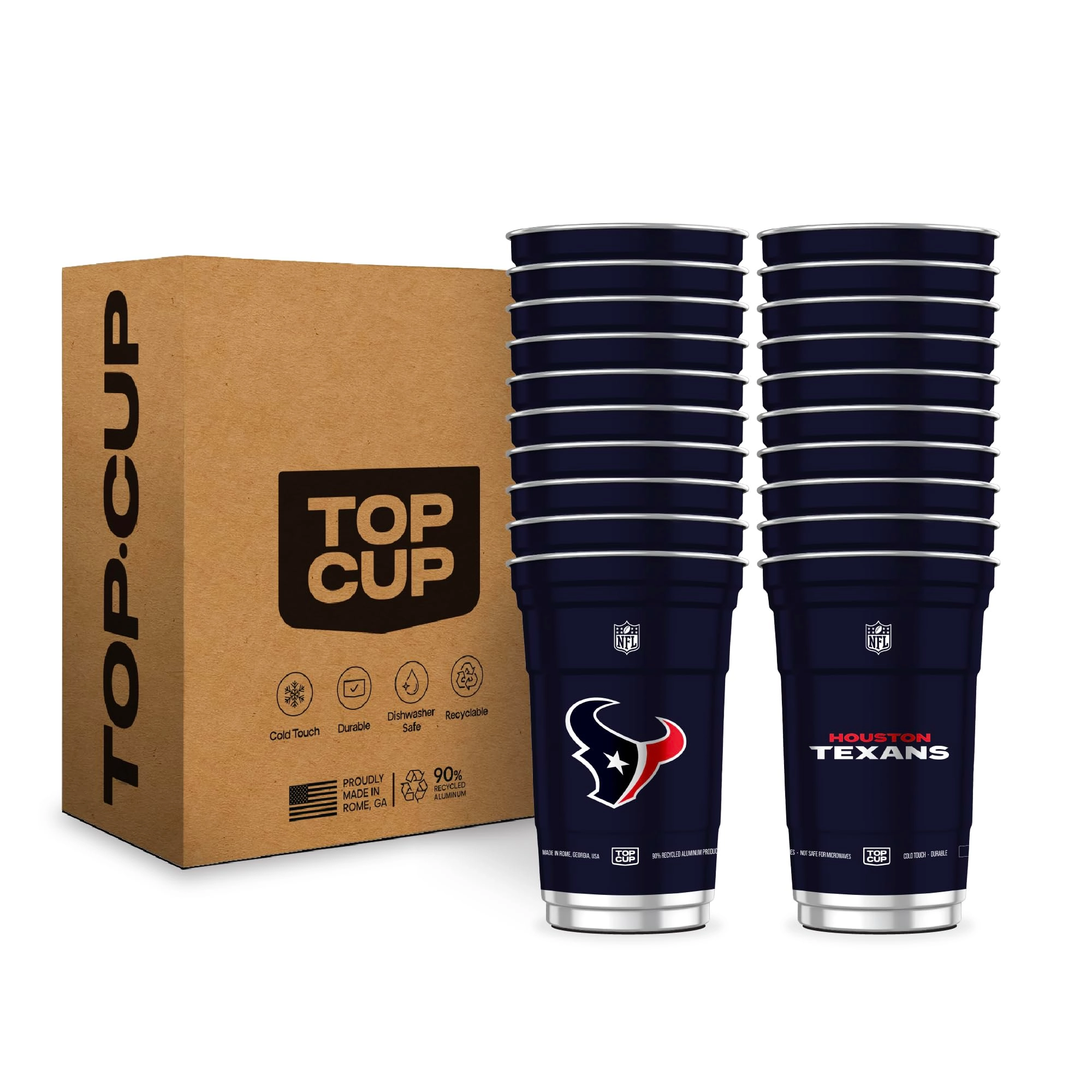 Top Cup NFL Houston Texans Reusable Cup - 20 pcs Aluminum