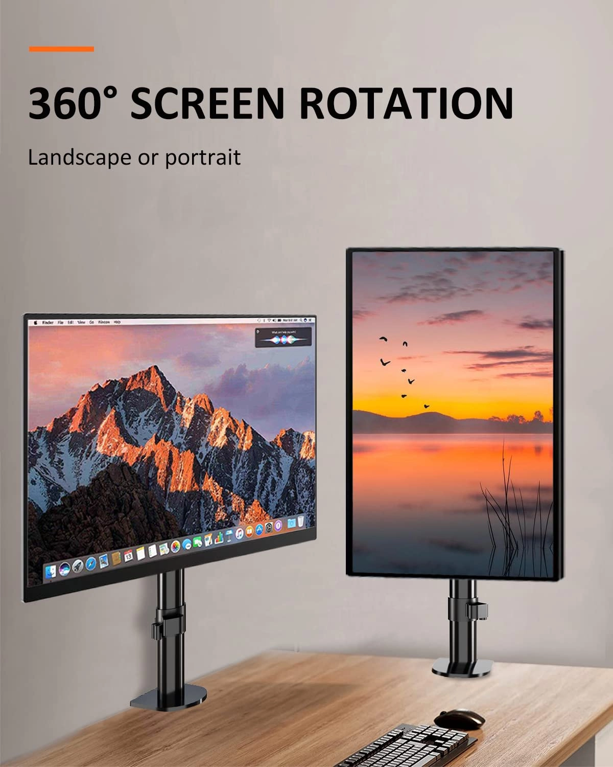 Single Head and Plate Vesa Pole Mount Bracket - 1 27inch 75x75mm 100x100mm