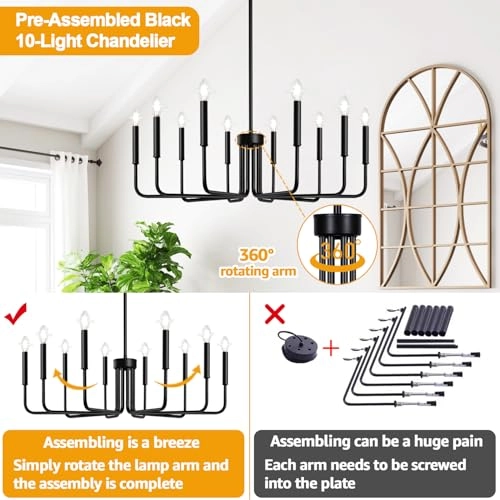 Farmhouse Chandelier - 17.5 to 47