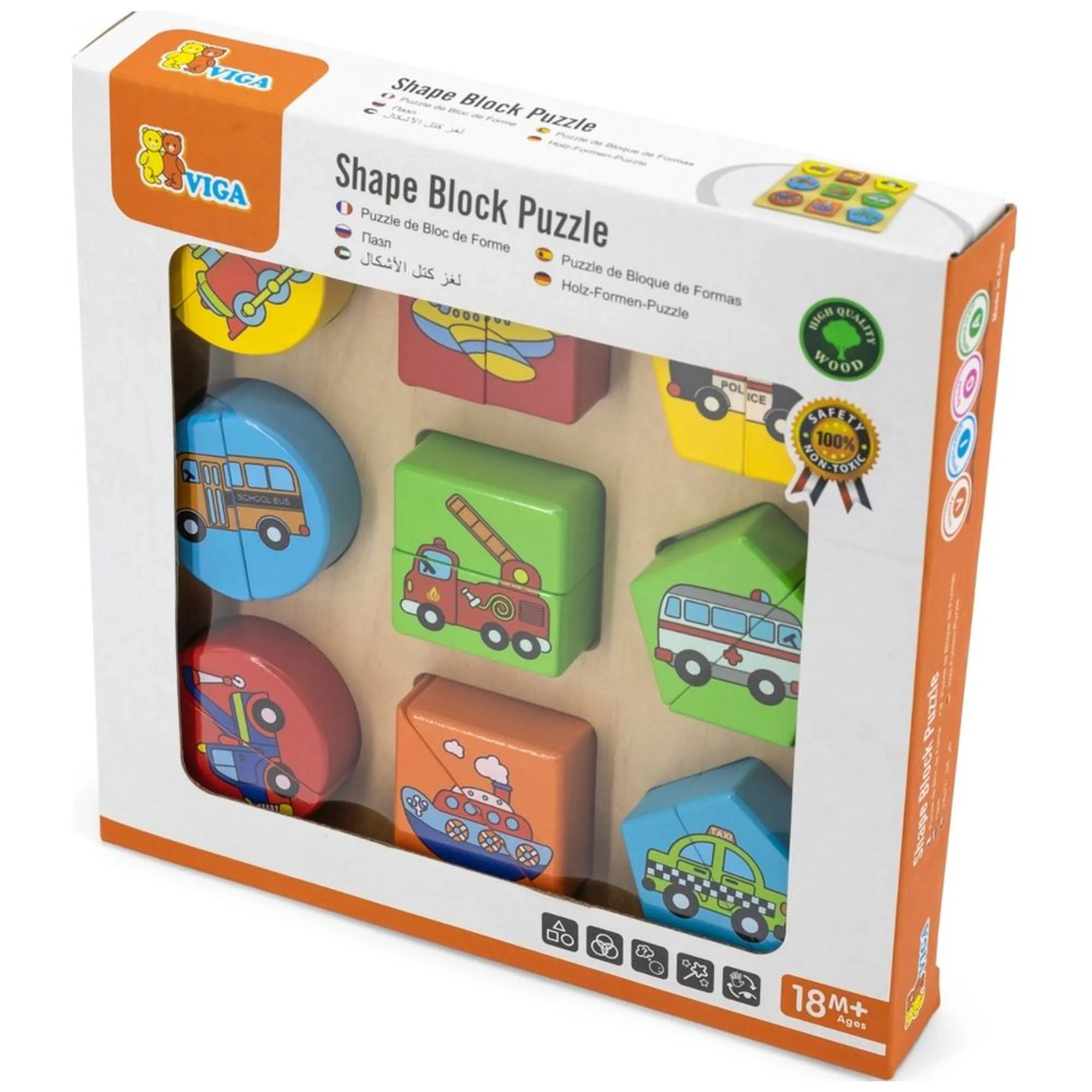 Vehicles Shape Block Puzzle - 18 pcs