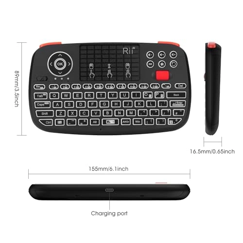 i4 - Multimedia Mini Wireless Bluetooth Keyboard Touchpad LED Backlit for Gaming Console