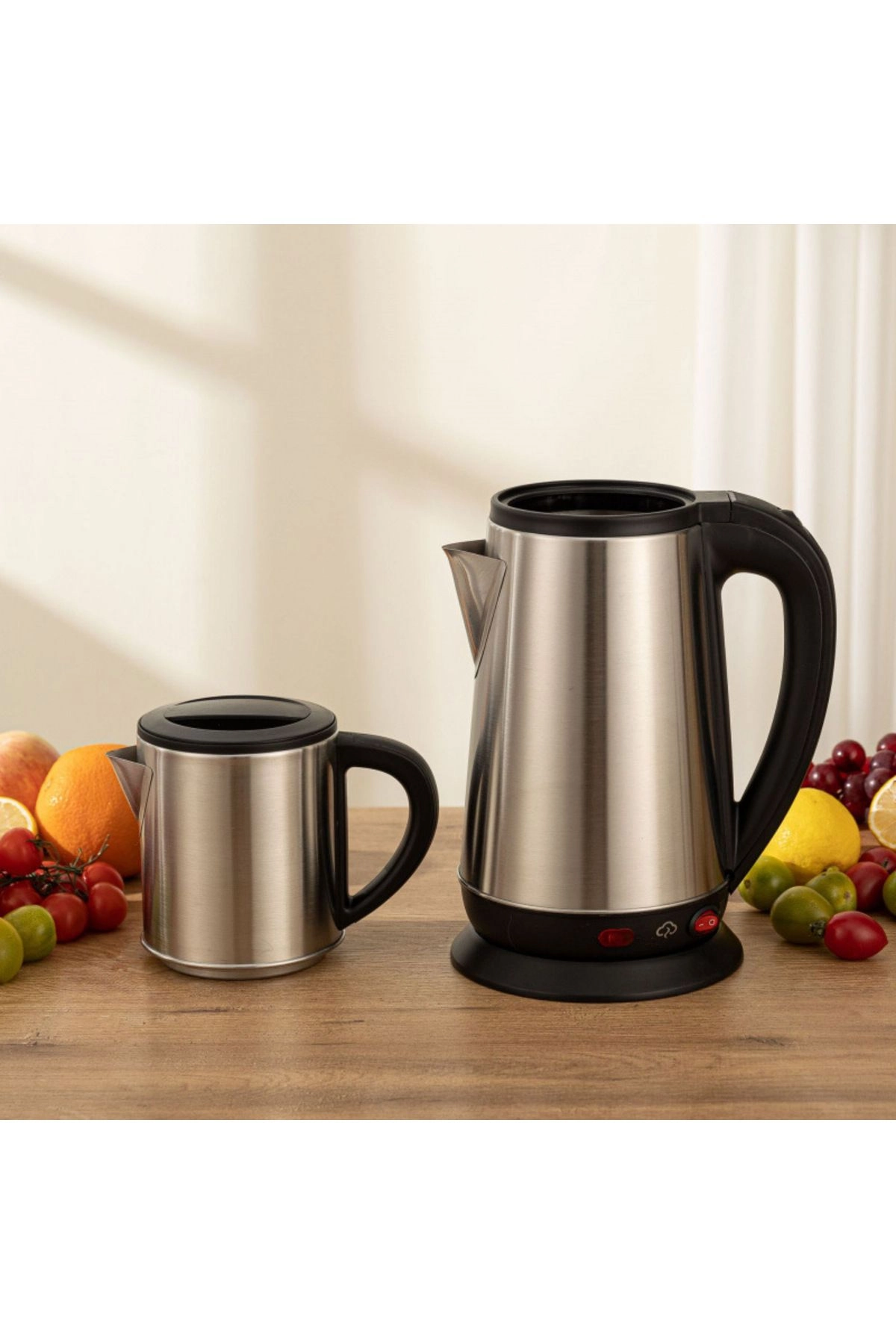 Teapot - Stainless Steel 1L + Electric Base - 2.3L