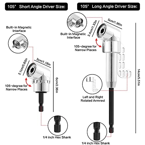 Angle Drill Adapter - 90/105 Degree 1/4''