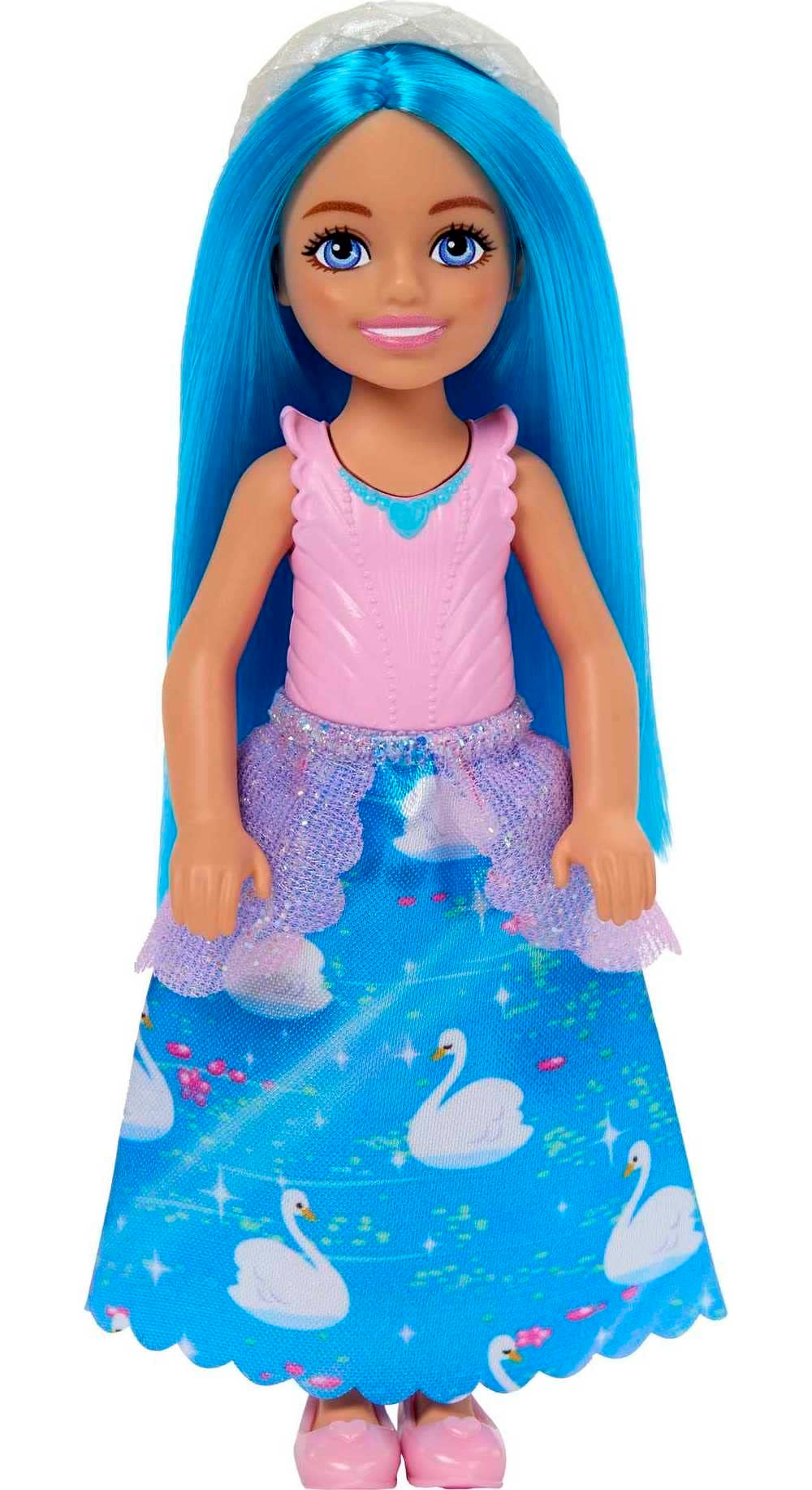 Barbie Chelsea - Blue Hair White Headband Colorful Printed Skirt Ages 3+