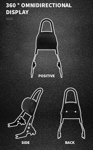 Motorcycle Passenger Backrest - Harley Sportster SuperLow 1200T XL1200T Black